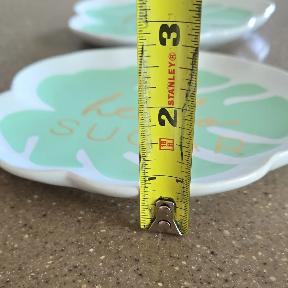 Leaf-Shaped Plates with Mint Green‎ Design